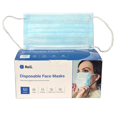 Ips Industries 50 Pack Ips Non-Med Disp Face Mask 18-10048